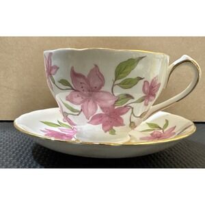 VTG Royal Chelsea English Bone China- Pink Dogwood Floral Pattern 4626A